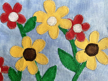 Close up of Sunflowers on a brick wall quilt row or quilt block