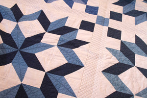 Blue and White Carpenter Star Quilt