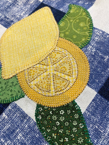 Lemon Appliquéd with a button hole stitch with a sewing machine