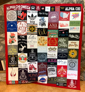 T-Shirt Quilt with red borders