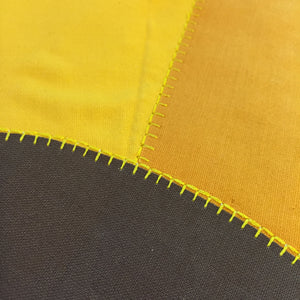 Raw Edge Quilting using a Button Hole stitch in Yellows and Brown