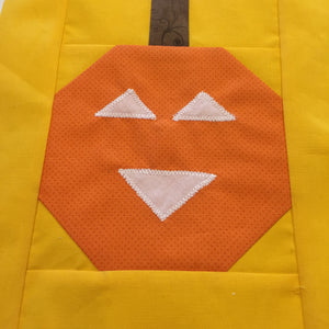 Orange and Yellow Pumpkin Quilt Block