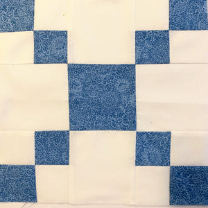 Single Irish Chain Block in White and Blue