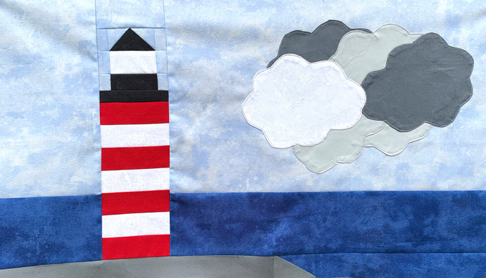 Lighthouse Row/Mini Quilt/Wall Hanging - Digital Download