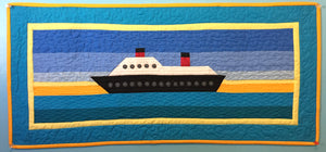 Cruise Boat Quilt Row with boarders and Quilted