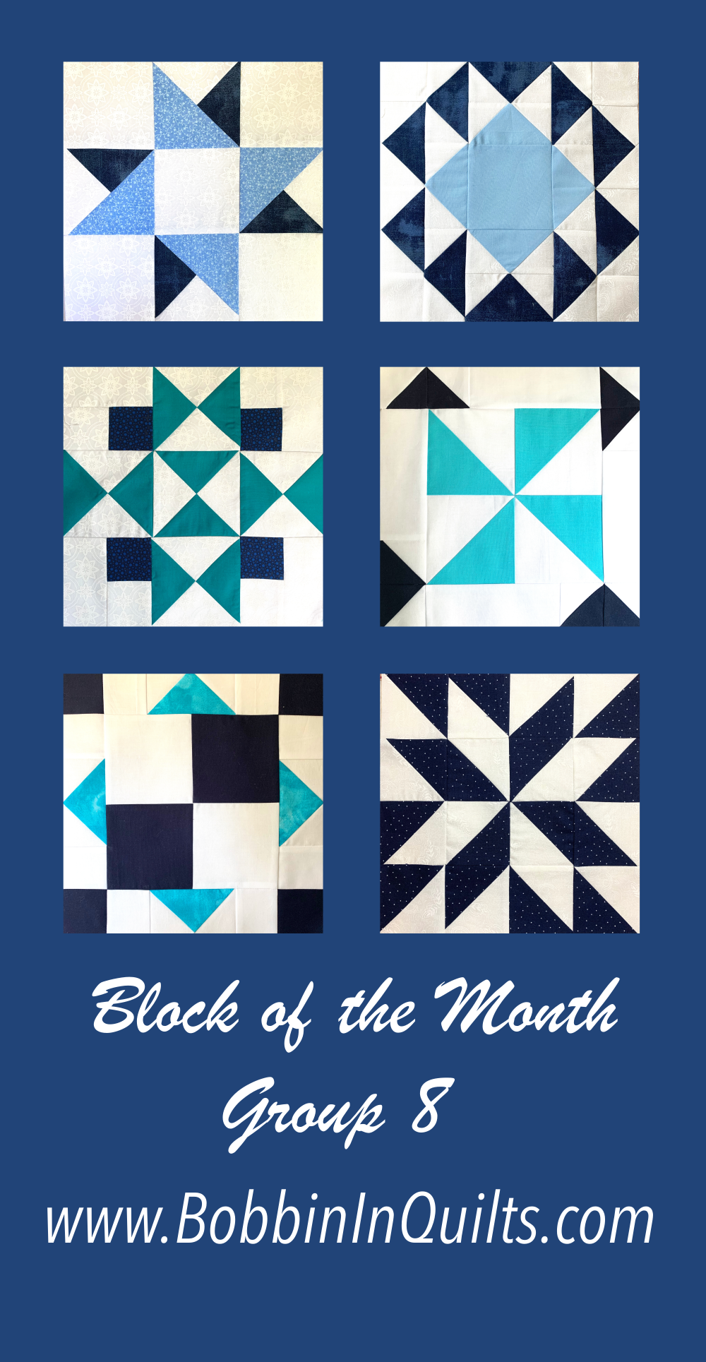 How To Block of the Month Group #8 - Quilt Block Tutorials for Six Quilt Blocks